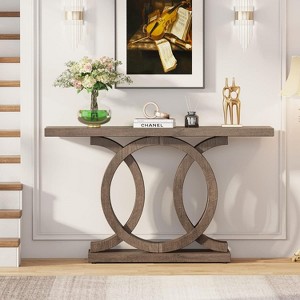 Hommoo 55 Inch Console Table with Geometric Base - 1 of 4