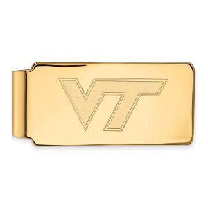 Black Bow Jewelry 10k Yellow Gold Virginia Tech Hokies NCAA Money Clip - 1 of 3
