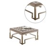Simple Relax Fabric Upholstered Square Ottoman in Beige and Champagne - 4 of 4