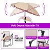 MUKE 6-Piece Patio Dining Set with Folding Chairs, Glass Table & Removable Umbrella for Outdoor Meals & Lounging - 4 of 4
