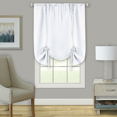 Kate Aurora Shabby Linen Farmhouse Sheer Flax Curtain Tie Up Window Shade