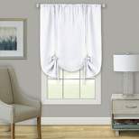 Kate Aurora Shabby Linen Farmhouse Sheer Flax Curtain Tie Up Single Window Curtain Shade