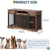 63'' Large Double Dog Crate Furniture with Removable Divider & 2 Storage Drawer, Heavy Duty Dog Kennel Furniture - 2 of 4