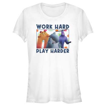Juniors Womens Monsters at Work Work Hard Play Harder T-Shirt
