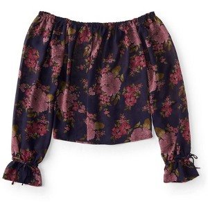 Aeropostale Womens Sheer Floral Knit Blouse - 1 of 1