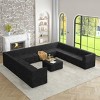TiramisuBest L-Shaped Modular Sectional Sofa, Compressed Corduroy Couch, Modern Minimalist Sleeper Sofa for Living & Bedroom, Black - 2 of 4