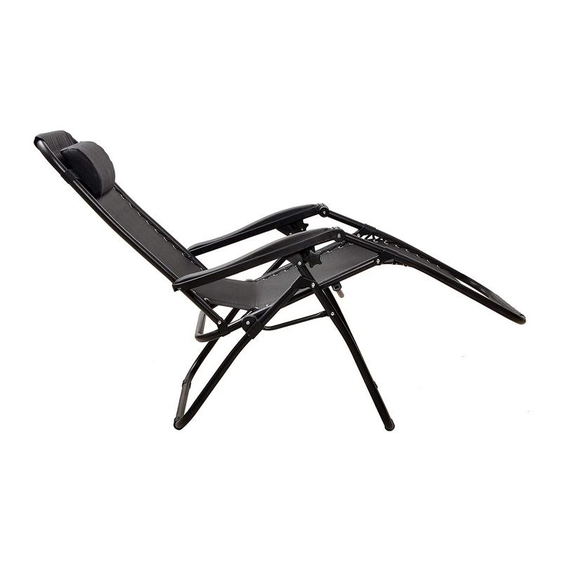 Elevon Adjustable Zero Gravity Recliner Lounge Chair w/ Detachable Cup Holder for Outdoor Deck, Patio, Beach or Bonfire, Weight Capacity 300Lbs, Black, 4 of 7