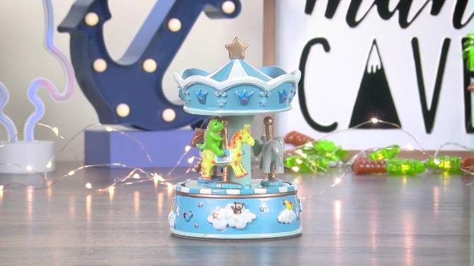 Northlight Children's Blue Sleepy Time Animated Musical Carousel - 6.5" - Blue, 2 of 7, play video