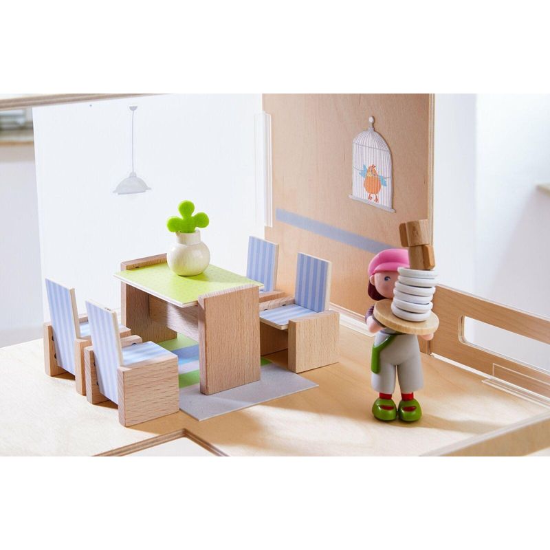 HABA Little Friends Dining Room - Wooden Dollhouse Furniture for 4" Bendy Dolls, 2 of 4