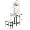 Makeup Vanity Desk Set with Mirror,Mini Makeup Vanity with Adjustable Lighted,2 Drawers,Hair Dryer Holder,Fold-Up Panel,for Small Bedrooms,Apartments - 2 of 4