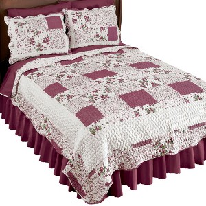 Collections Etc Hadley Floral Patchwork Reversible Lightweight Quilt - 1 of 2