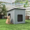 MooxvMoo Outdoor Cat House,Sloping Roof Design,Waterproof Resin Shelter for Indoor & Outdoor Use, Warm & Easy to Assemble - 3 of 4