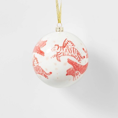 Glossy Ball with Tiger Christmas Tree Ornament - Wondershop™