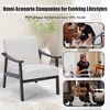 MOONMISS Mid Century Modern Linen PU  Accent Chair, Upholstered Armchair with Back, Comfy Reading Lounge Chair for Living Room, Bedroom, Sunroom - 3 of 4