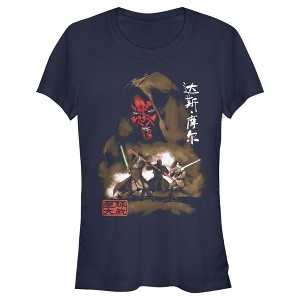 Juniors Womens Star Wars Darth Maul Kanji Battle T-Shirt - 1 of 3