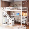Whisen Twin Size Wooden Loft Bed with Desk and Shelves - 2 of 4