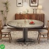 Round Dining Room Kitchen Table for 4-6 People 47 Inch Farmhouse Circle Dining Table w/Wood Tabletop and Stable Base - 4 of 4