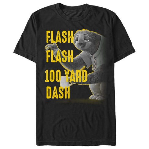 Men's Zootopia Sloth Flash 100 Yard Dash T-shirt - Black - X Large