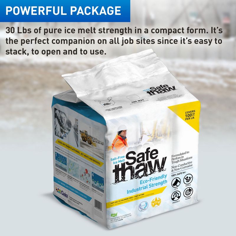 Safe Thaw Industrial Strength Salt Free Pet Safe Snow Ice Melter and Traction Agent for Concrete, Asphalt, and More, 3 of 7