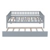 Whisen Twin Size Wood Daybed with Space-Efficient Trundle and Fence Guardrails, Sturdy Structure - 3 of 4