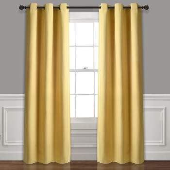 Home Boutique Absolute Blackout Window Curtain Panels Yellow 76X84 Set Each 38x84
