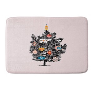 Showmemars Retro Christmas Tree Memory Foam Bath Rug Pink - Deny Designs - 1 of 4