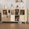 55" Large Buffet Sideboard Cabinet with 4 Glass Doors and Shelves, Modern Farmhouse Storage Cabinet Table for Kitchen - 2 of 4