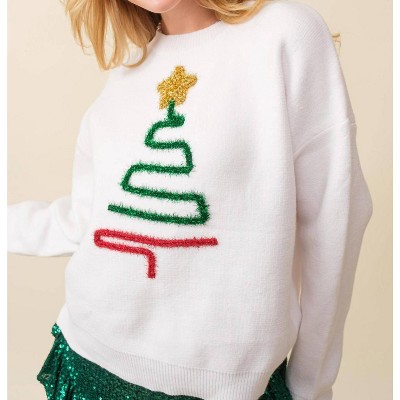 Women's Sparkle Christmas Tree Sweater - Mainstrip