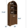 71.6" Tall Arched Wooden Cabinet with Doors, 5-Tier Adjustable Shelf Bookcase for Living Room, Bedroom, Office Storage Organizer - 2 of 4