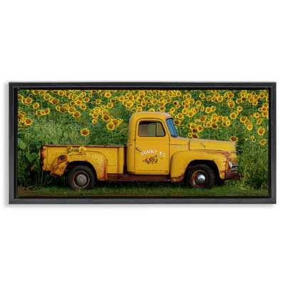 Stupell Industries Yellow Pickup in Sunflower Field, 25" x 11"