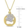 EVERLY JEWELRY | Yellow Plated Sterling Silver 1/10ct TDW Diamond Dog Paw Pendant with Chain, 18 inc - 2 of 4