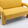 SEYNAR Mid-Century Modern Boucle 51'' Solid Wood Curved Sofa Set of 2 with Accent chair, Yellow,51.5''W*31.1''D*28.7''H - 4 of 4