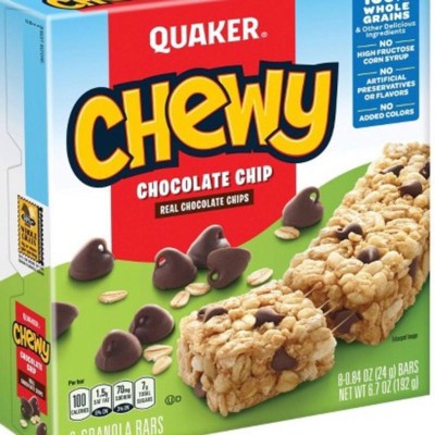 Quaker Chewy Low Sugar Chocolate Chip Granola Bars - 8ct : Target