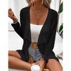 Womens Lightweight Crochet Cardigan Sweater Rib Knit Open Front Mesh Cardigan Sweater Coats - 4 of 4