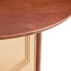 FURNIinspire Dining Tables Modern Rattan Round Dining Table, Country Retro Wood Dining Room Table, Decorative Table, Walnut Brown, 42"*42"*29.5" - 4 of 4
