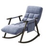 TiramisuBest Folding Rocking Chair with Adjustable Back & Footrest, Teddy Fabric Lounge Chair with Side Pockets for Living Room, Nursery–White - 2 of 4