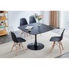 42.1"BLACK Table Mid-century Dining Table for 4-6 people With Round Mdf Table Top, Pedestal Dining Table - 2 of 3