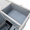 Sevobal Pet Carriers, Double Layer Rabbit Hutch with Wheels, Portable Fence for Yard Living Room, Gray, 35.43"*19.68"*36.61" - 3 of 4