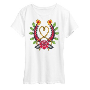 Women's - Country Casuals - Goth Western Horseshoe Short Sleeve Graphic T-Shirt - 1 of 4