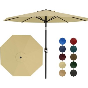 Jojoka 9Ft Patio Umbrella,8 Sturdy Ribs Outdoor Table Umbrella with Crank Lift & Push Button Tilt - 1 of 4
