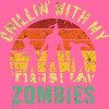 Women's Design By Humans Halloween Chillin With My Zombies Funny By Ering Racerback Tank Top - 2 of 3