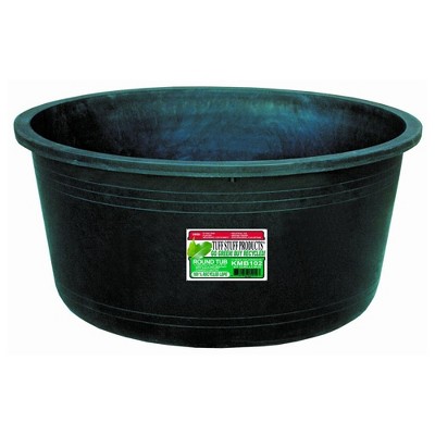 Tuff Stuff TS-KMB102 Heavy Duty 37Gal Round Multipurpose Water Feed Storage Tank Tub Container Made from Eco Friendly 100 Percent Recycled LDPE, Black