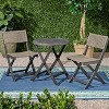 Christopher Knight Home Brooke Outdoor Acacia Wood and Wicker 3 Piece Folding Bistro Set - 2 of 4