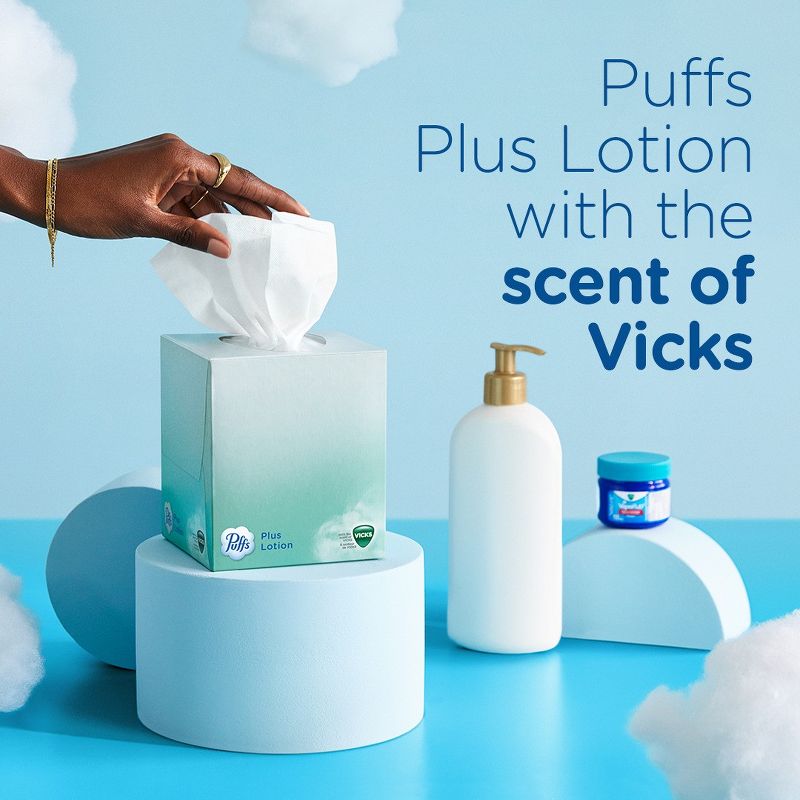 Puffs Plus Lotion with Scent of VICKS Facial Tissue, 5 of 9