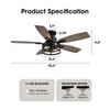 Siljoy 46 Inch Farmhouse Flush Mount Ceiling Fan with Light and Dual Blades (Remote Included 5 Blades)for Patio Bedroom and Living room - 2 of 4
