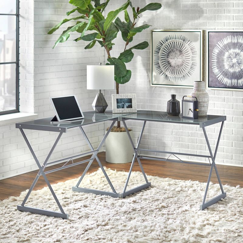 L Shaped Tempered Glass Desk - Buylateral, 3 of 6