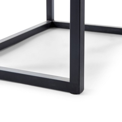 Parker Rustic Wood & Metal Nesting End Table Set - Brown