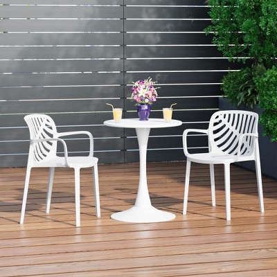 WestinTrends Playa Outdoor Modern Stackable Patio Dining Armchairs (Set of 2)