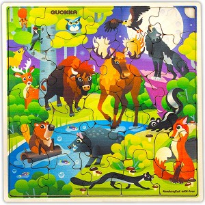 QUOKKA 28 Pieces Wooden Puzzles for Kids 3 4 5 Years Old - 1 of 4