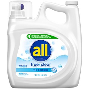 All Liquid Laundry Detergent Free Clear for Sensitive Skin - 1 of 4